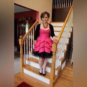 Betsey Johnson | Dresses | Classic Betsey Johnson Hot Pink With Black Trim  Like New Condition | Poshmark